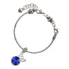 12mm Crystal Rivoli - Blue - Silver Plated Twist Rope Bead Charm Dangle with Mini Year 2025 on a large hole bead bracelet Jewelry Ideas and Examples