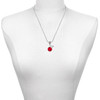 12mm Crystal Rivoli - Red - Silver Plated Twist Rope Bead Charm Dangle with Mini Year 2025 as a necklace pendant