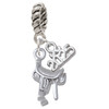 Silver Plated English Saddle - Silver Plated Twist Rope Bead Charm Dangle with Mini Year 2025: Year to Remember Jewelry Gift - Celebrations