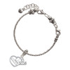 Silver Plated Lil Sister in Open Heart - 5/8'' - Silver Plated Twist Rope Bead Charm Dangle with Mini Year 2025 on a large hole bead bracelet Jewelry Ideas and Examples