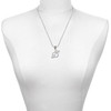 Silver Plated Small Gelato Script Initial - D - Silver Plated Twist Rope Bead Charm Dangle with Mini Year 2025 as a necklace pendant
