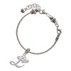 Silver Plated Small Gelato Script Initial - L - Silver Plated Twist Rope Bead Charm Dangle with Mini Year 2025 on a large hole bead bracelet Jewelry Ideas and Examples