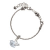 Silver Plated Little Bird Initial - C - Silver Plated Twist Rope Bead Charm Dangle with Mini Year 2025 on a large hole bead bracelet Jewelry Ideas and Examples