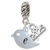 Silver Plated Little Bird Initial - E - Silver Plated Twist Rope Bead Charm Dangle with Mini Year 2025: Year to Remember Jewelry Gift - Celebrations