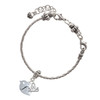 Silver Plated Little Bird Initial - F - Silver Plated Twist Rope Bead Charm Dangle with Mini Year 2025 on a large hole bead bracelet Jewelry Ideas and Examples