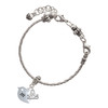 Silver Plated Little Bird Initial - M - Silver Plated Twist Rope Bead Charm Dangle with Mini Year 2025 on a large hole bead bracelet Jewelry Ideas and Examples
