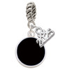 Silver Plated Small Black Enamel Disc - Silver Plated Twist Rope Bead Charm Dangle with Mini Year 2025: Year to Remember Jewelry Gift - Celebrations