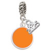 Silver Plated Small Orange Enamel Disc - Silver Plated Twist Rope Bead Charm Dangle with Mini Year 2025: Year to Remember Jewelry Gift - Celebrations