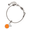 Silver Plated Small Orange Enamel Disc - Silver Plated Twist Rope Bead Charm Dangle with Mini Year 2025 on a large hole bead bracelet Jewelry Ideas and Examples