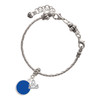 Silver Plated Small Navy Blue Enamel Disc - Silver Plated Twist Rope Bead Charm Dangle with Mini Year 2025 on a large hole bead bracelet Jewelry Ideas and Examples