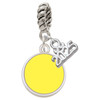 Silver Plated Small Yellow Enamel Disc - Silver Plated Twist Rope Bead Charm Dangle with Mini Year 2025: Year to Remember Jewelry Gift - Celebrations
