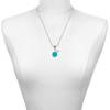 Silver Plated Small Teal Enamel Disc - Silver Plated Twist Rope Bead Charm Dangle with Mini Year 2025 as a necklace pendant