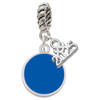 Silver Plated Small Royal Blue Enamel Disc - Silver Plated Twist Rope Bead Charm Dangle with Mini Year 2025: Year to Remember Jewelry Gift - Celebrations