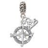 Silver Plated Compass - Silver Plated Twist Rope Bead Charm Dangle with Mini Year 2025: Year to Remember Jewelry Gift - Celebrations