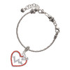 Silver Plated Large Red Crystal Heart with Clear Heartbeat - Silver Plated Twist Rope Bead Charm Dangle with Mini Year 2025 on a large hole bead bracelet Jewelry Ideas and Examples