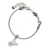 Silver Plated Mini AB Crystal Ship Wheel - Navigation - Silver Plated Twist Rope Bead Charm Dangle with Mini Year 2025 on a large hole bead bracelet Jewelry Ideas and Examples