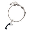 Silver Plated Black Telephone - Silver Plated Twist Rope Bead Charm Dangle with Mini Year 2025 on a large hole bead bracelet Jewelry Ideas and Examples