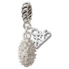 Silver Plated Pine Cone - Silver Plated Twist Rope Bead Charm Dangle with Mini Year 2025: Year to Remember Jewelry Gift - Celebrations