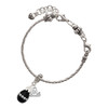 Black Easter Egg with Clear Crystal Band - Silver Plated Twist Rope Bead Charm Dangle with Mini Year 2025 on a large hole bead bracelet Jewelry Ideas and Examples
