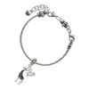 Silver Plated Antiqued Giraffe - Silver Plated Twist Rope Bead Charm Dangle with Mini Year 2025 on a large hole bead bracelet Jewelry Ideas and Examples