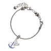 Silver Plated Blue Crystal Anchor - Silver Plated Twist Rope Bead Charm Dangle with Mini Year 2025 on a large hole bead bracelet Jewelry Ideas and Examples