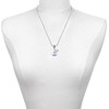 Silver Plated Blue Crystal Anchor - Silver Plated Twist Rope Bead Charm Dangle with Mini Year 2025 as a necklace pendant