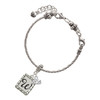 Silver Plated Pebble Border Initial - W - Silver Plated Twist Rope Bead Charm Dangle with Mini Year 2025 on a large hole bead bracelet Jewelry Ideas and Examples