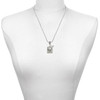 Silver Plated Pebble Border Initial - W - Silver Plated Twist Rope Bead Charm Dangle with Mini Year 2025 as a necklace pendant