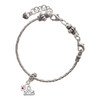 Silver Plated Mini January - Maroon Crystal Heart - Silver Plated Twist Rope Bead Charm Dangle with Mini Year 2025 on a large hole bead bracelet Jewelry Ideas and Examples