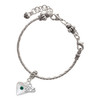 Silver Plated Large May - Green Crystal Heart - Silver Plated Twist Rope Bead Charm Dangle with Mini Year 2025 on a large hole bead bracelet Jewelry Ideas and Examples