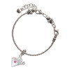 Silver Plated Large October - Hot Pink Crystal Heart - Silver Plated Twist Rope Bead Charm Dangle with Mini Year 2025 on a large hole bead bracelet Jewelry Ideas and Examples