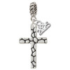 Silver Plated Pebble Cross - Silver Plated Twist Rope Bead Charm Dangle with Mini Year 2025: Year to Remember Jewelry Gift - Celebrations