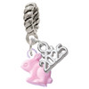 Mini Pink Bunny - Silver Plated Twist Rope Bead Charm Dangle with Mini Year 2025: Year to Remember Jewelry Gift - Celebrations