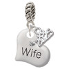 Silver Plated Large Wife Heart - Silver Plated Twist Rope Bead Charm Dangle with Mini Year 2025: Year to Remember Jewelry Gift - Celebrations