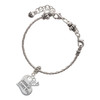 Silver Plated Large Jesus Loves You Heart - Silver Plated Twist Rope Bead Charm Dangle with Mini Year 2025 on a large hole bead bracelet Jewelry Ideas and Examples