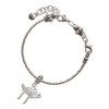 Silver Plated Crystal Chai - Silver Plated Twist Rope Bead Charm Dangle with Mini Year 2025 on a large hole bead bracelet Jewelry Ideas and Examples