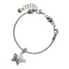 Silver Plated Small Antiqued Crystal Butterfly - Silver Plated Twist Rope Bead Charm Dangle with Mini Year 2025 on a large hole bead bracelet Jewelry Ideas and Examples