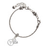 Silhouette Gymnast Disc - Raised Leg Split - Silver Plated Twist Rope Bead Charm Dangle with Mini Year 2025 on a large hole bead bracelet Jewelry Ideas and Examples