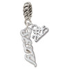 Silver Plated Small Sexy Script - Silver Plated Twist Rope Bead Charm Dangle with Mini Year 2025: Year to Remember Jewelry Gift - Celebrations