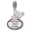 Silver Plated Keep Calm EMT is Here - Silver Plated Twist Rope Bead Charm Dangle with Mini Year 2025: Year to Remember Jewelry Gift - Celebrations
