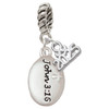 Silver Plated Bible Verse John 3:16 - Silver Plated Twist Rope Bead Charm Dangle with Mini Year 2025: Year to Remember Jewelry Gift - Celebrations