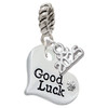 Silver Plated Large Good Luck Heart - Silver Plated Twist Rope Bead Charm Dangle with Mini Year 2025: Year to Remember Jewelry Gift - Celebrations