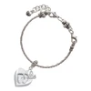 Silver Plated Baby Feet Heart Locket - Silver Plated Twist Rope Bead Charm Dangle with Mini Year 2025 on a large hole bead bracelet Jewelry Ideas and Examples