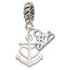 Silver Plated Anchor with Heart - Silver Plated Twist Rope Bead Charm Dangle with Mini Year 2025: Year to Remember Jewelry Gift - Celebrations