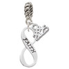 Faith Infinity Sign - Silver Plated Twist Rope Bead Charm Dangle with Mini Year 2025: Year to Remember Jewelry Gift - Celebrations