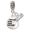 Silver Plated Small I Love You to the Moon - Silver Plated Twist Rope Bead Charm Dangle with Mini Year 2025: Year to Remember Jewelry Gift - Celebrations