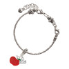 Silver Plated Small Red Apple - Silver Plated Twist Rope Bead Charm Dangle with Mini Year 2025 on a large hole bead bracelet Jewelry Ideas and Examples
