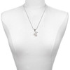 Silver Plated Large True Love Waits Heart - Silver Plated Twist Rope Bead Charm Dangle with Mini Year 2025 as a necklace pendant