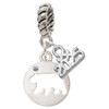 Silver Plated Bear Silhouette - Silver Plated Twist Rope Bead Charm Dangle with Mini Year 2025: Year to Remember Jewelry Gift - Celebrations