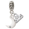 Silver Plated Small Crescent Moon - Silver Plated Twist Rope Bead Charm Dangle with Mini Year 2025: Year to Remember Jewelry Gift - Celebrations